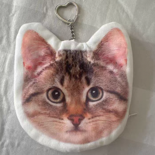 Pouch customized with your pet's photo, cute, original makeup bag, 15 cm size, double-sided printing, flannel, canvas, customized