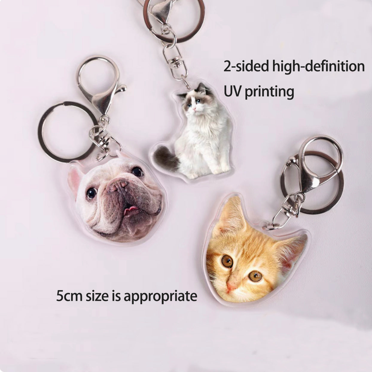 Keychain with your favorite photo, acrylic, 5cm, original gift, key ring, pet memorial, custom made