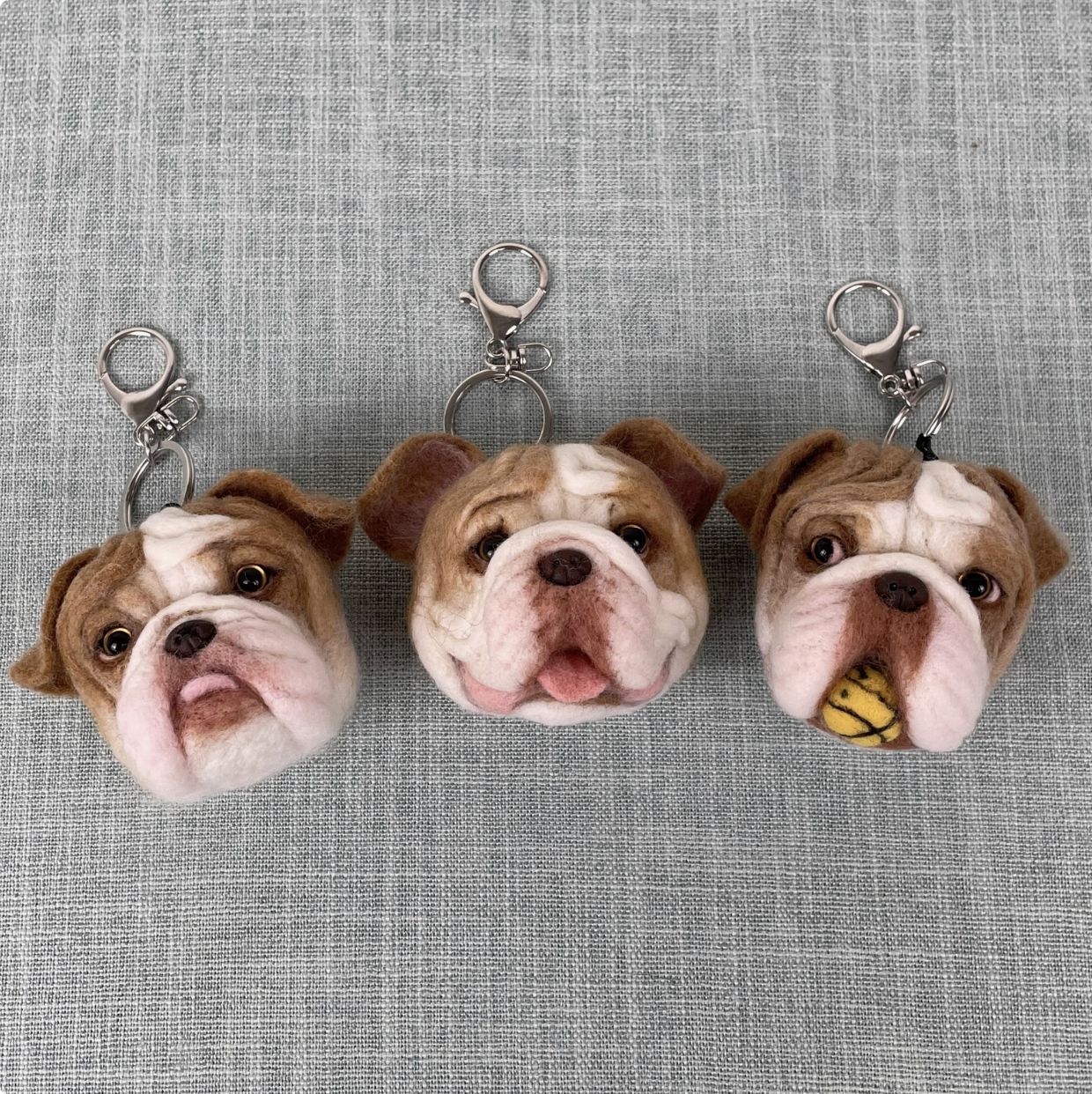 Charms made from photos of pets. Memorial keychains for beloved dogs and cats. Handicrafts, pet portraits made from wool felt, custom-made