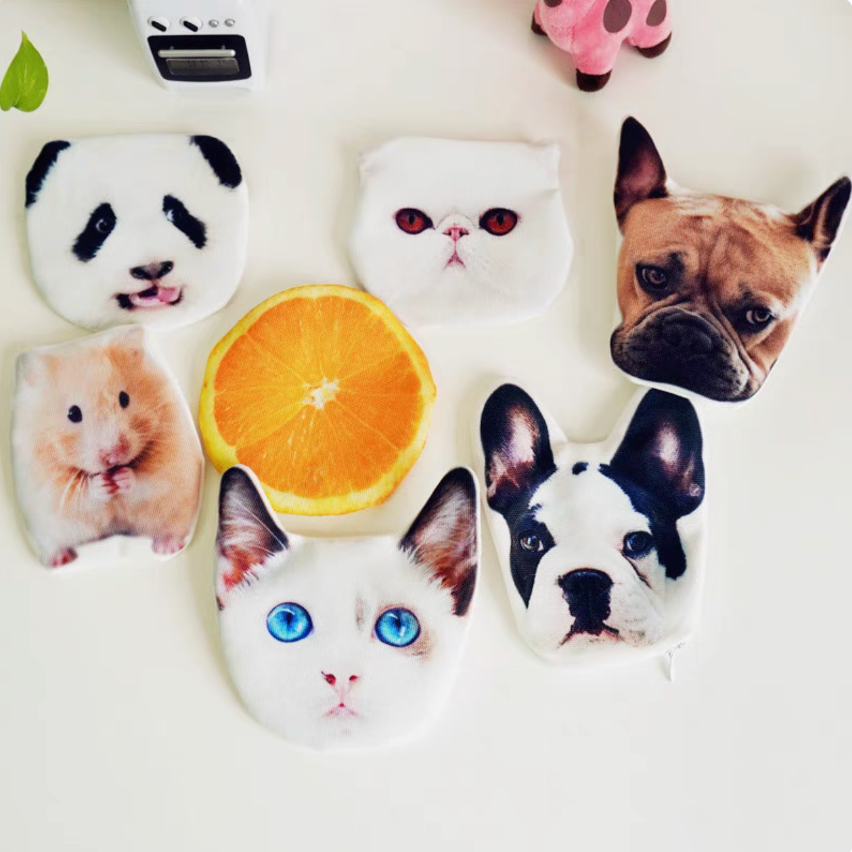 Pouch customized with your pet's photo, cute, original makeup bag, 15 cm size, double-sided printing, flannel, canvas, customized